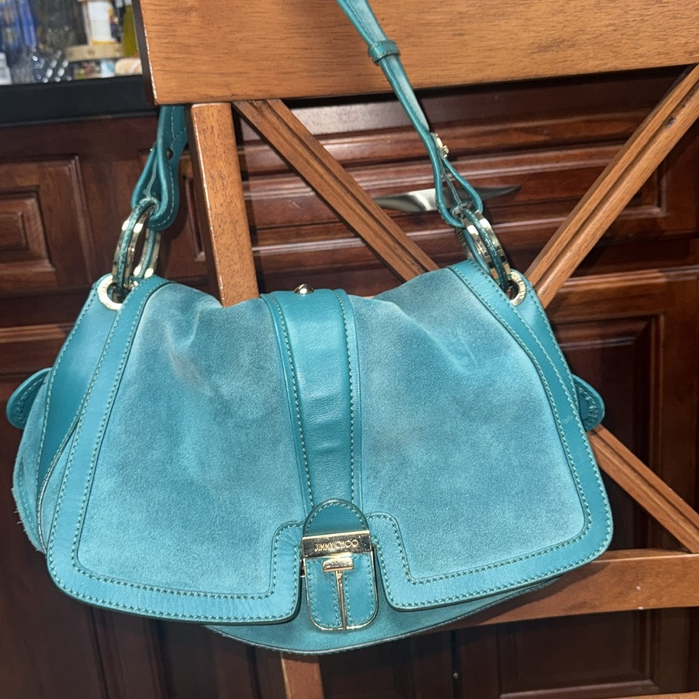 Turquoise Jimmy Choo Hand/Shoulder - Picture 8 of 8